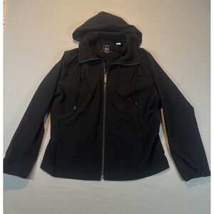 Zenergy by Chico's Women's Athletic Jacket Size 2 Black Stretch Full Zip Light